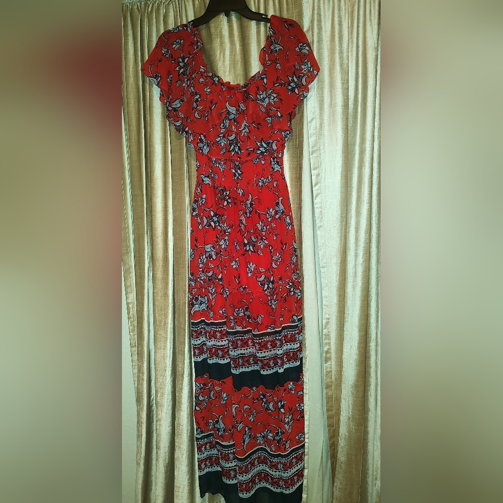 Floral Red Maxi Dress